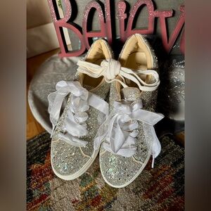 NEW Betsey Johnson Rhinestone Tennis Shoes, Size 10 (Sidny)